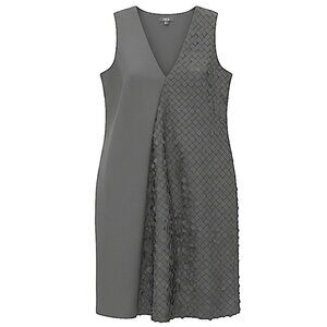 COS Oversized A-Line V-Neck Dress with Square Pattern on Front Size 4